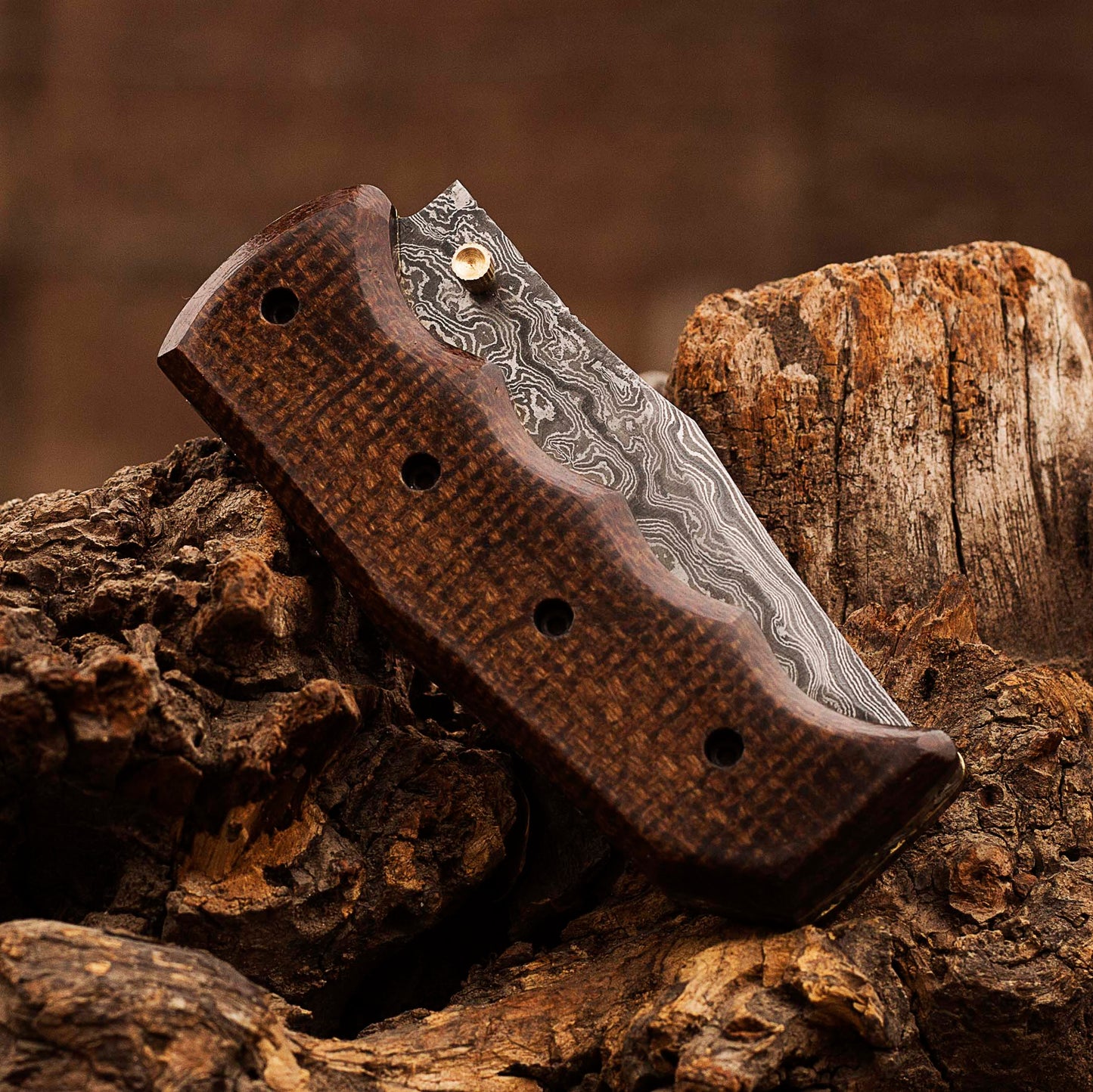 Tracker Style Folding Knife, Damascus Steel Folding Knife, Handmade Damascus Pocket Knife, Everyday Carry Knife, Gift For Him, Gift For Her