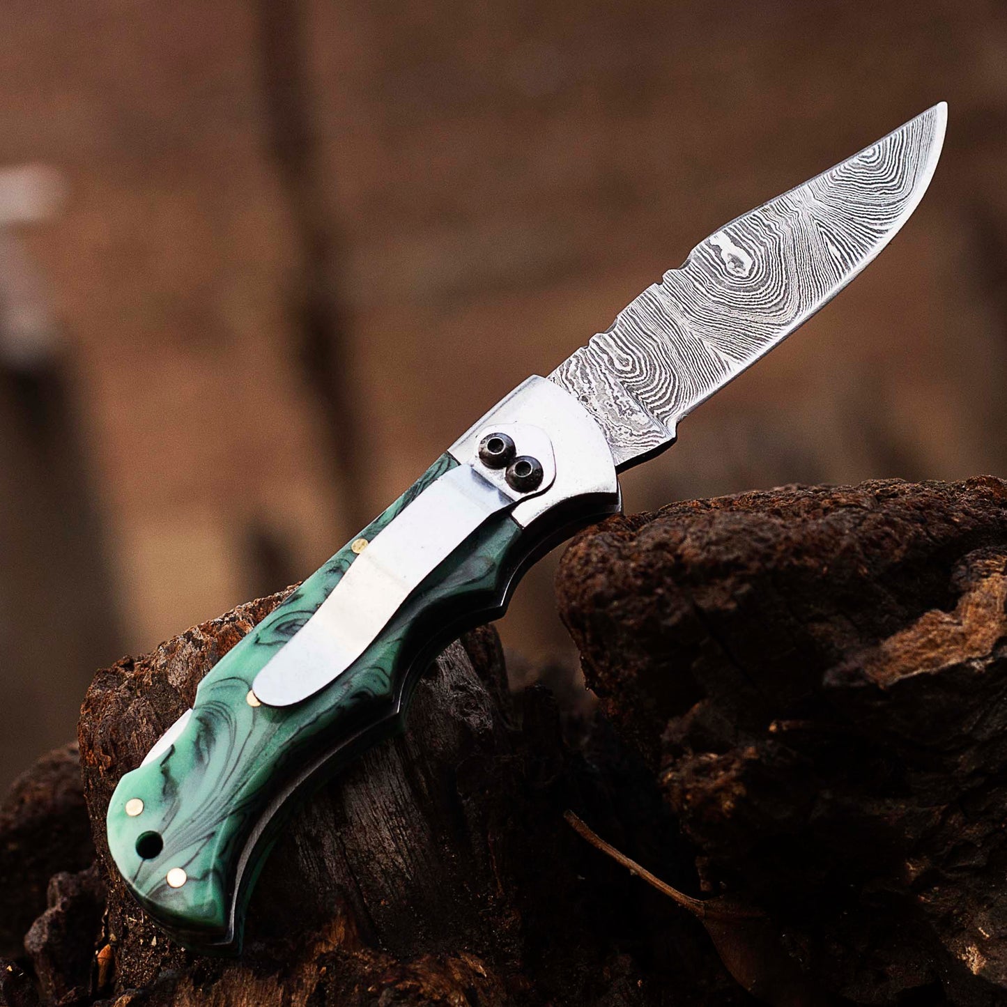 Personalized Handmade Damascus Pocket Clip Folding Knife 6.5", Camping Hiking Damascus Pocket Knife, Gift for Groomsmen, Gift for Men, USA