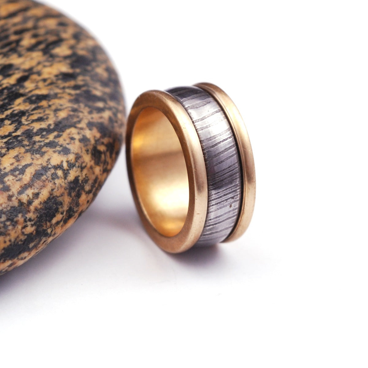 Handmade Damascus Steel Ring, Men Wedding Ring, Handmade Damascus Ring, Unique Engagement Ring, Two Tone Ring, Anniversary Present for Him