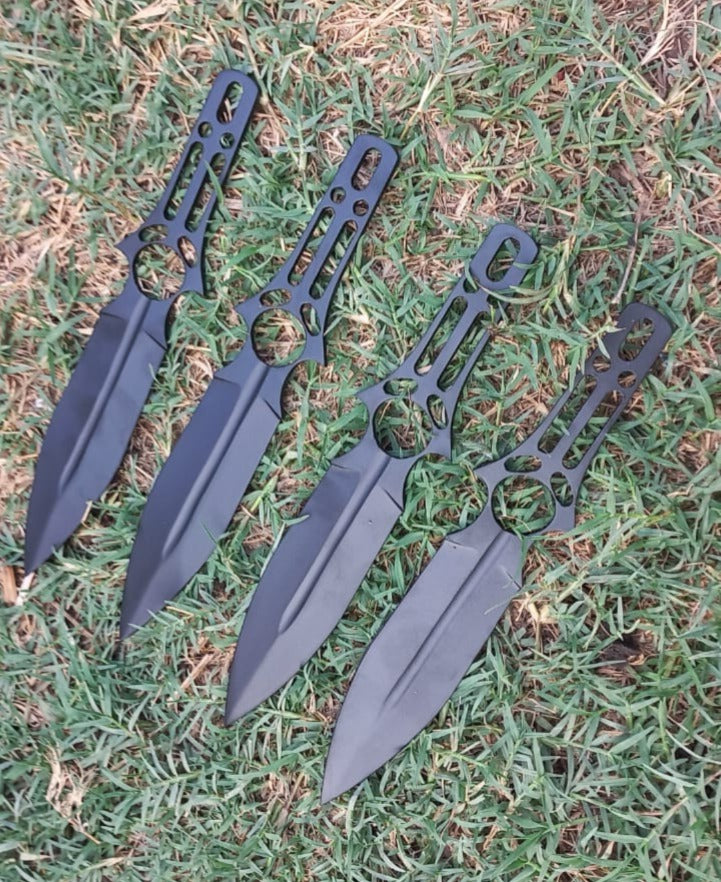Handmade 1Pcs Full Tang D2 Steel Sharp Edge Black Coated Blade Throwing Knife