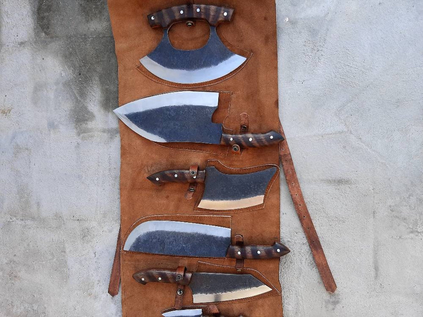 Handmade 1095 High Carbon Steel Forged Blades Complete Full Chef Knives Set of 12 Pieces Chef Set, Kitchen Knives Set & Leather Roll Bag, Mother's Day Gift, Father's Day Gift, Birthday Gift, Wedding Gift, Best Handmade Gift item, Gift for him/her