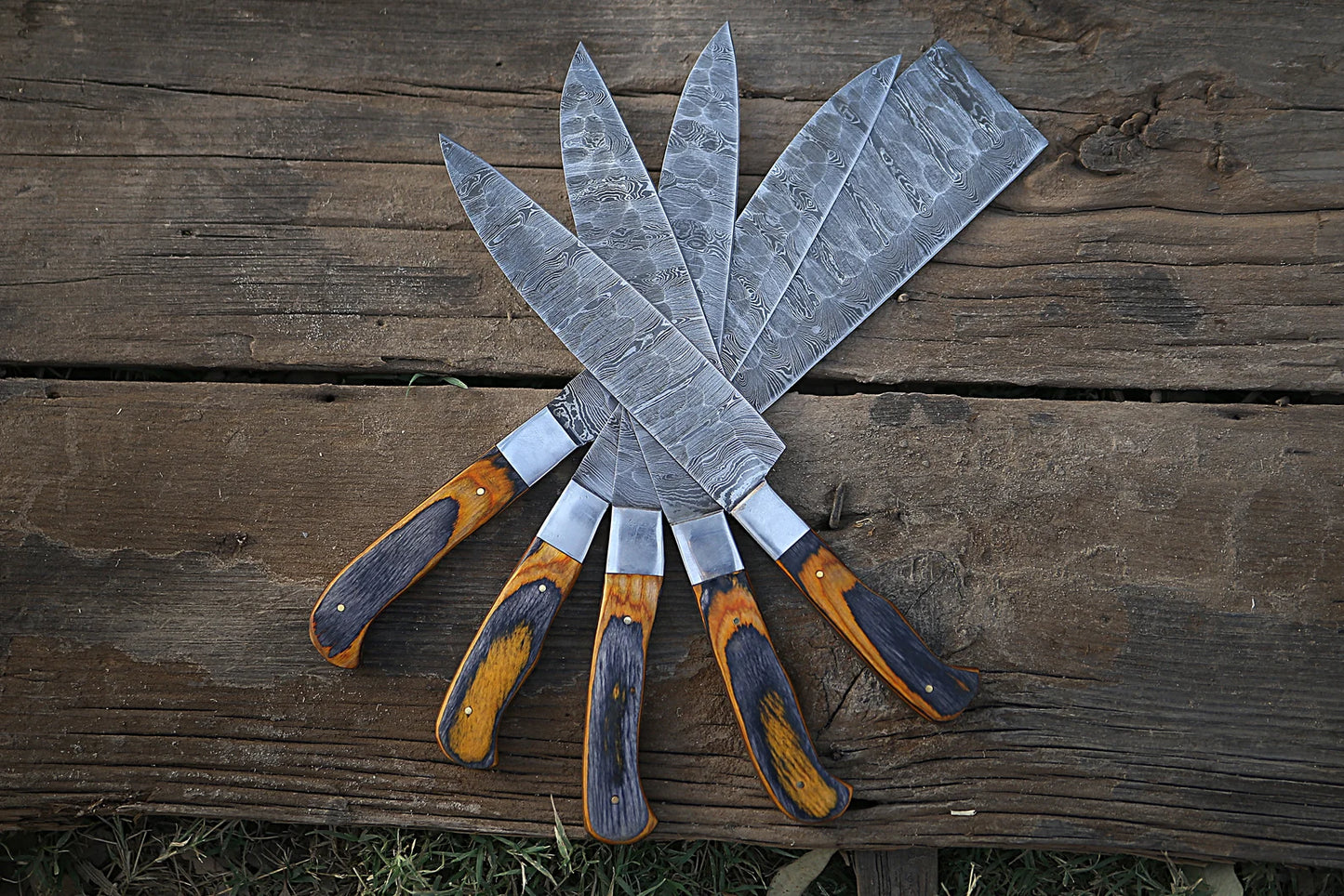 Custom Handmade Chef Knives Set / Kitchen Knives Set / 5Pcs Chef Set / Damascus Blades Chef Knives Set / BBQ Knives Set / Best handmade gift item / Mother Day Gift / Professional Chef For Gift