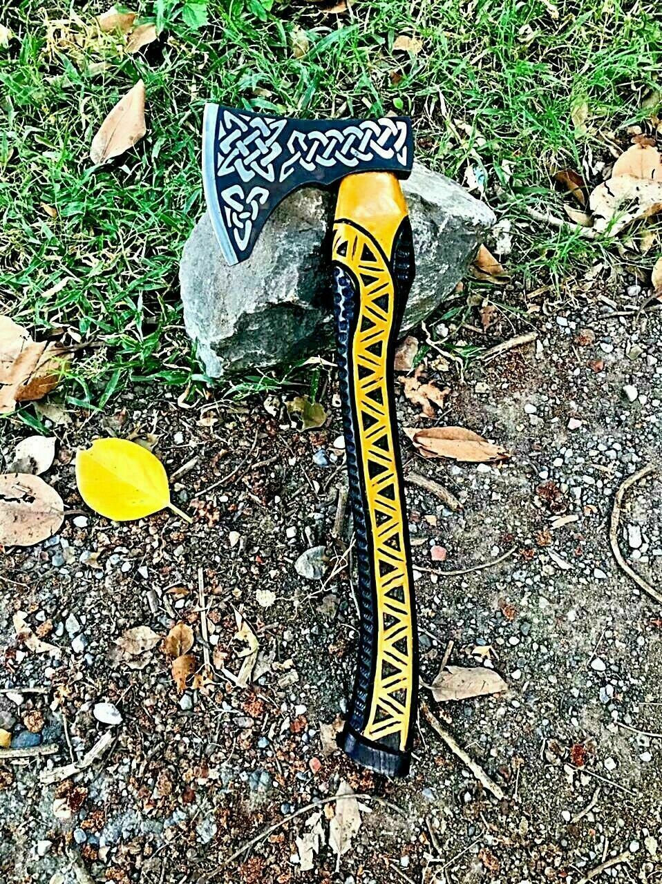 Custom Gift Viking Axe, Hatchet, Hand Forged Carbon Steel Viking Axe With Ash Wood Shaft, Viking Bearded Axe, Battle Axe, Best Gift