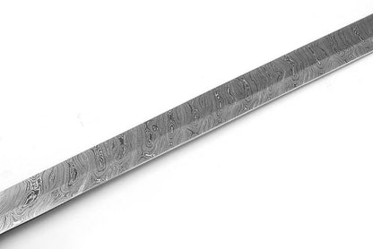 Custom Handmade Damascus Steel 36 Inches Double Edge Viking Functional Sword Battle Ready With Leather Sheath ,Gift for Him ,Birthday Gift